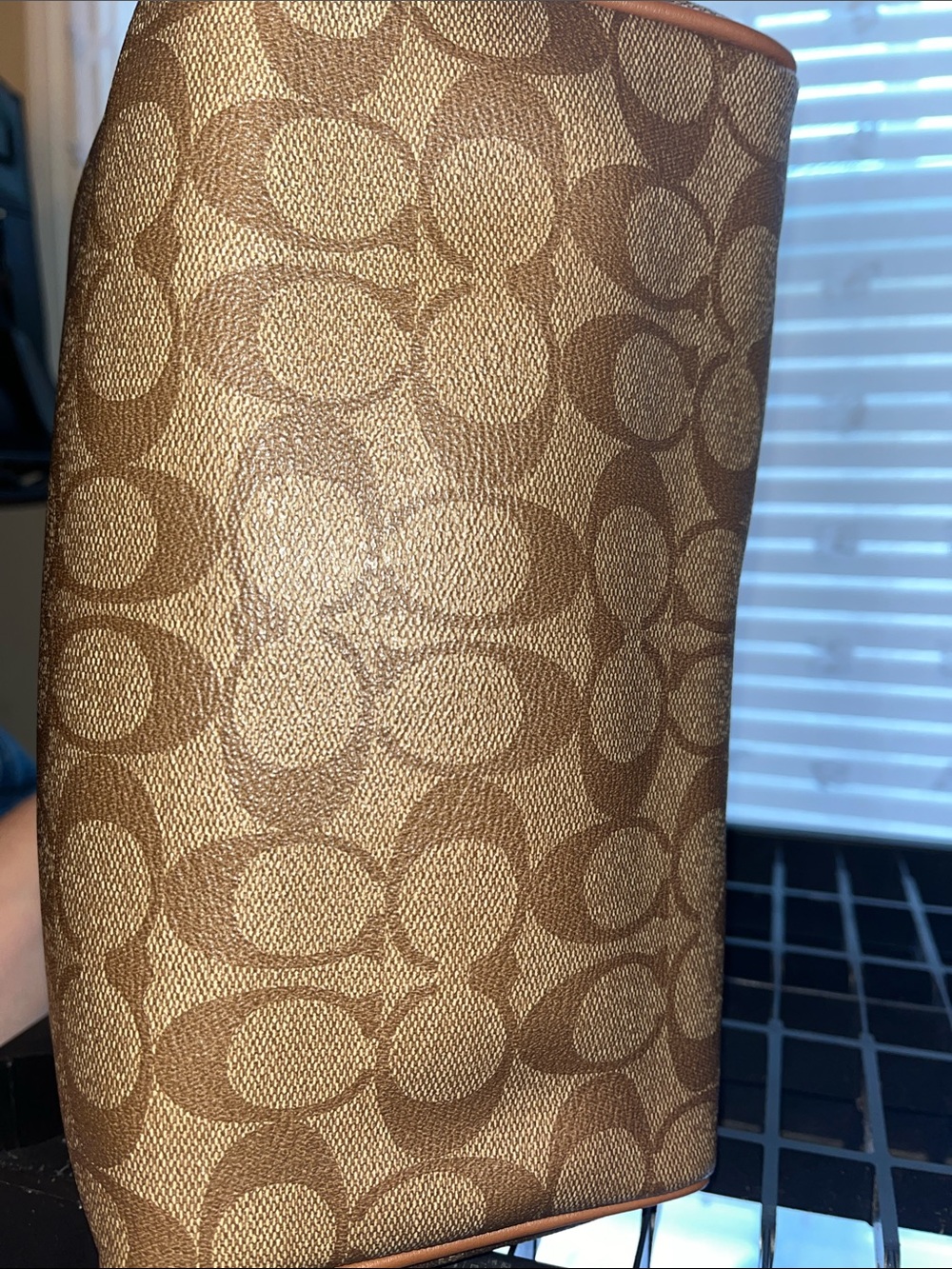 Coach Brown/Tan Signature Dome Satchel - Picture 4 of 11